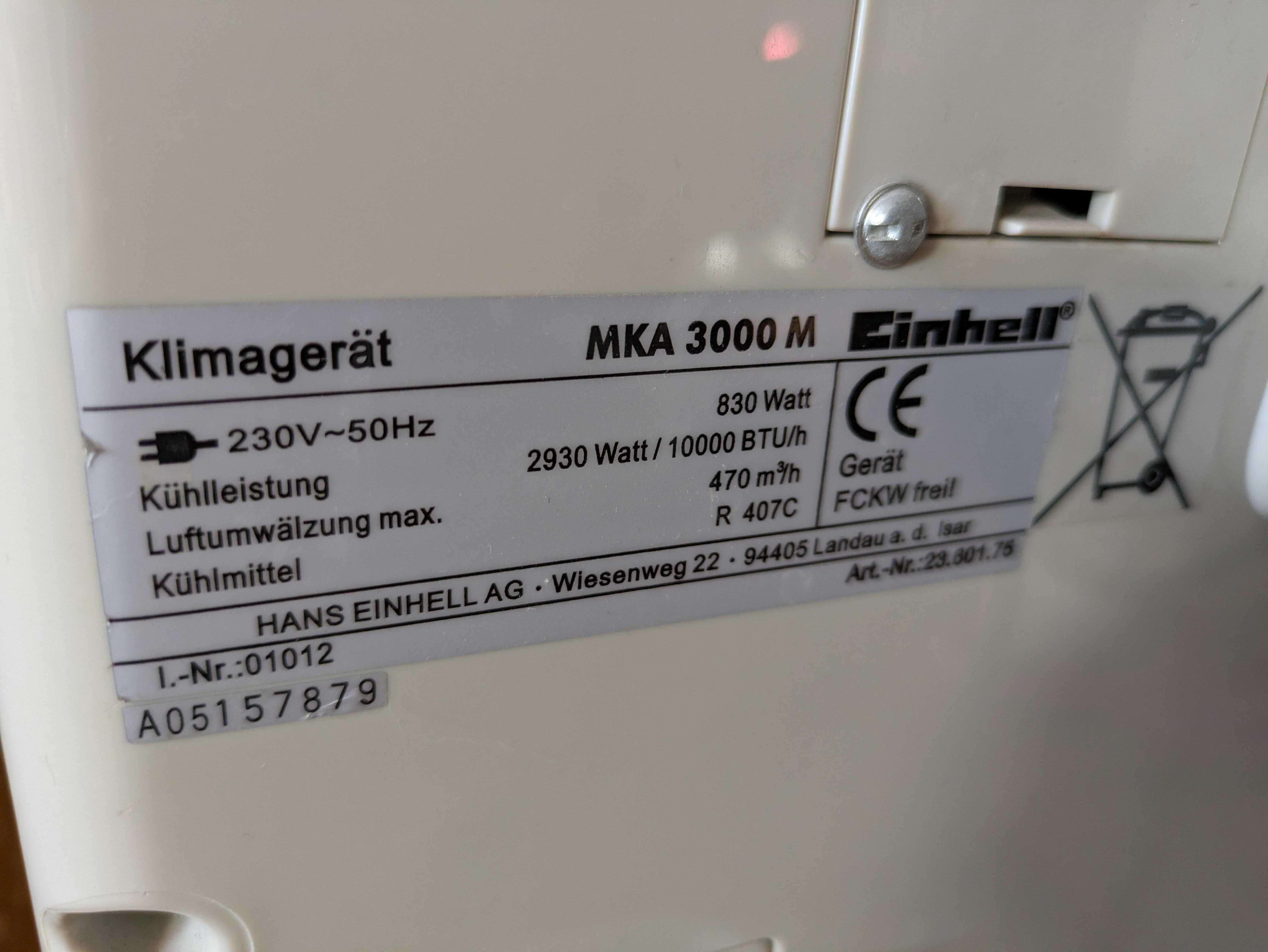 Klimatyzator przenośny EINHELL MKA 3000 M