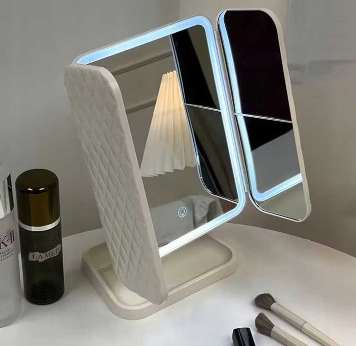 Lusterko Kosmetyczne Podświetlane Led Rozkładane Lustro do Makijażu