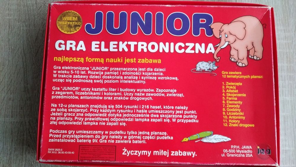 Gra edukacyjna elektroniczna junior 5-10 lat