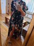 Zara długa maxi koszulowa sukienka w kwiaty M
