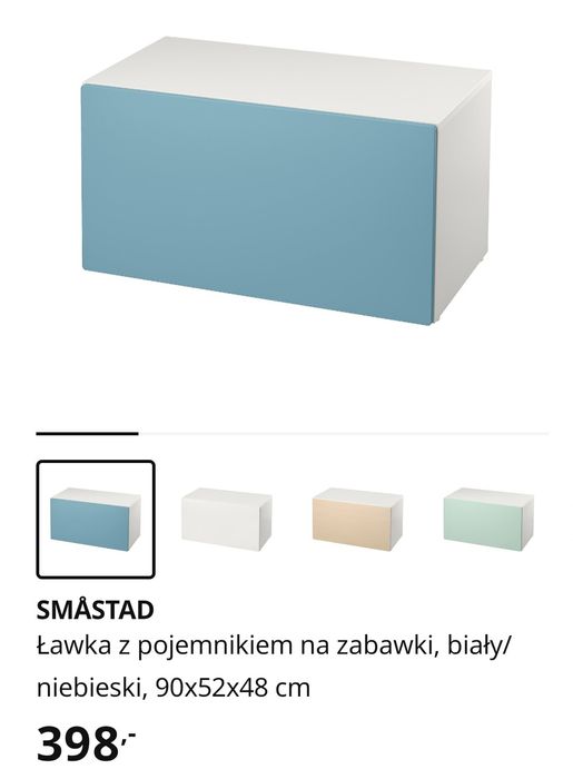 Samstad Ikea biurko dziecięce ławka skrzynia na zabawki z pojemnikiem