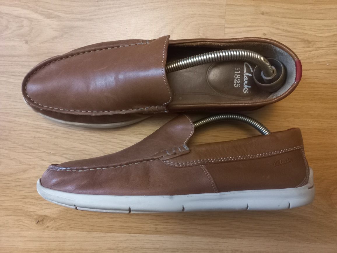 Мужские кожаные мокасины Clarks 43 p.