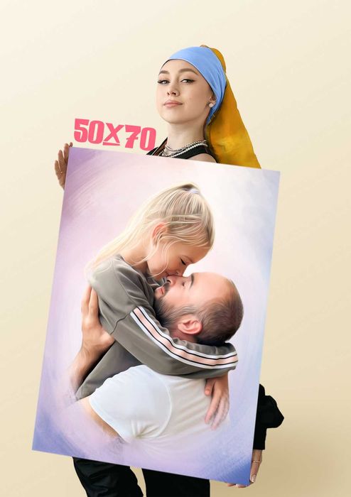 Портрет під замовлення /Друк на холсті для подарунку /Фото на полотні