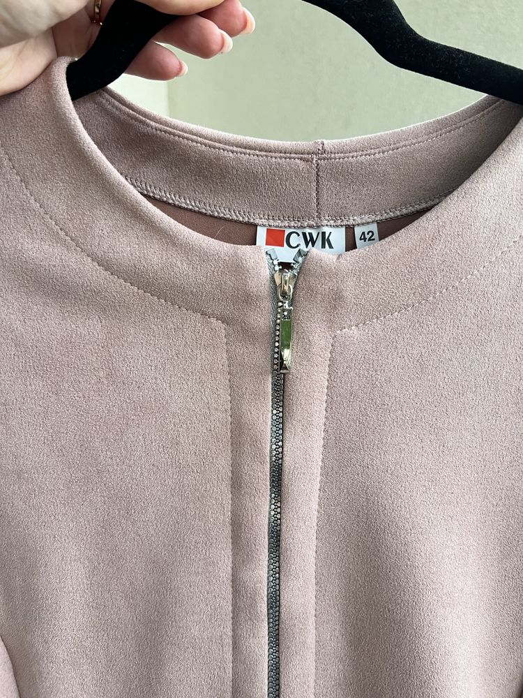 Zamszowa ramoneska w kolorze brudnego różu 42 XL