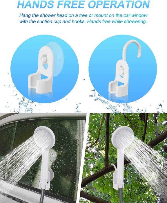 Chuveiro portátil de campismo, novo