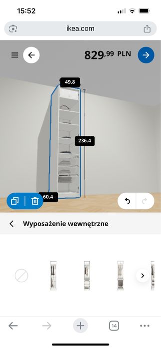 Szafa pax 236x58