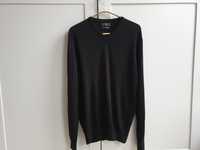 Czarny sweter wełniany męski Zara M 38 wełna merino