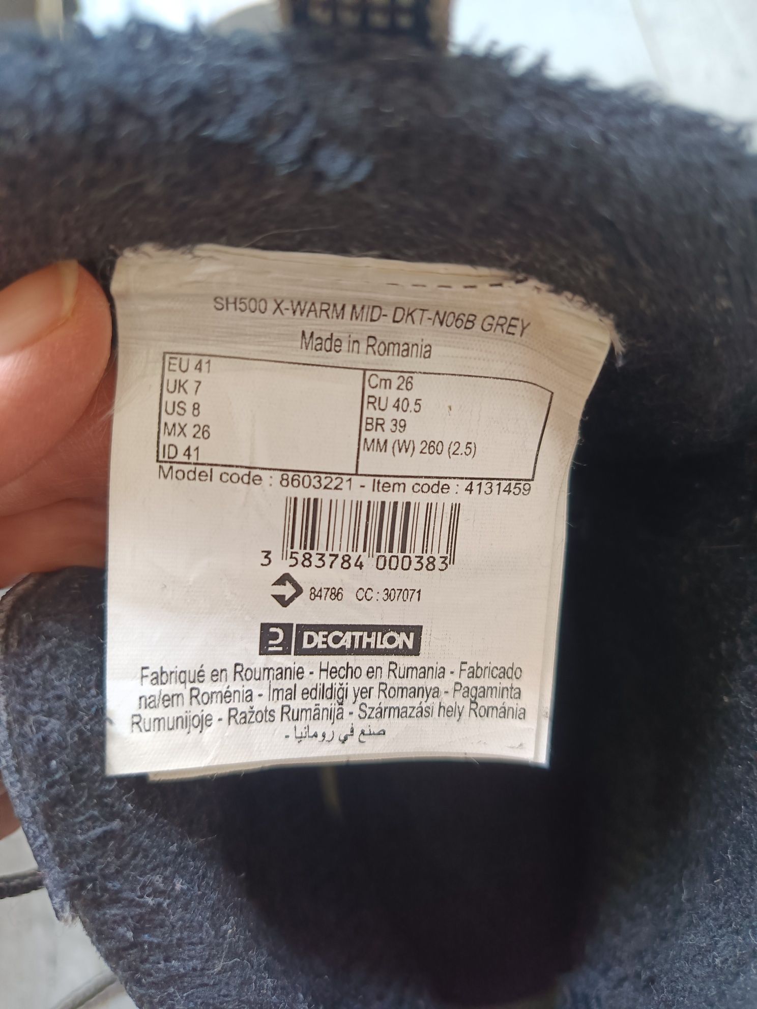 Quechua Buty zimowe Warm Wtp Sh500 X-Warm Mid Męskie Szary