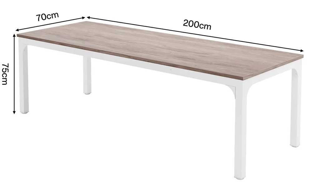 Duże biurko komputerowe dwuosobowe 200 x 70 cm brązowe białe