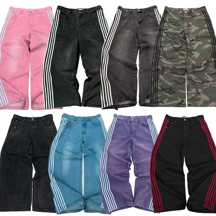 Yori Sport Balenciaga Vetments 5 Stripe Denim Pants Опиум Дистрессед