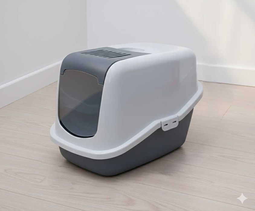 Kuweta kryta dla kota Savic Szara Z Filtrem Klapką Solidna Duża