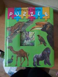 Puzzle zwierzęta swiata książka 6 układanek 6 elementów
