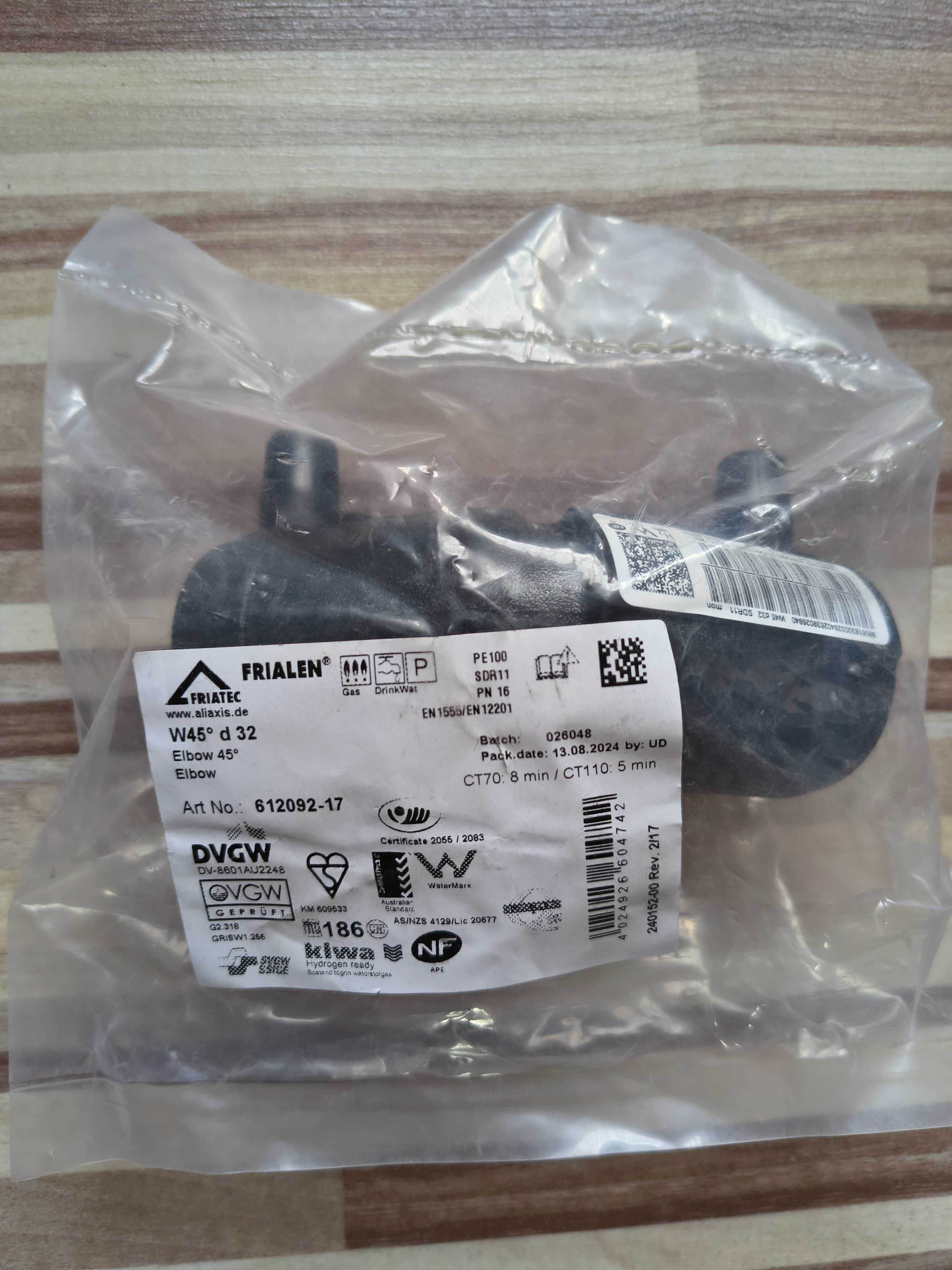 Kolana (45st, 90st), mufy elektrooporowe FRIALEN d32 SDR11