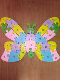 Puzzle Borboleta 3D madeira.