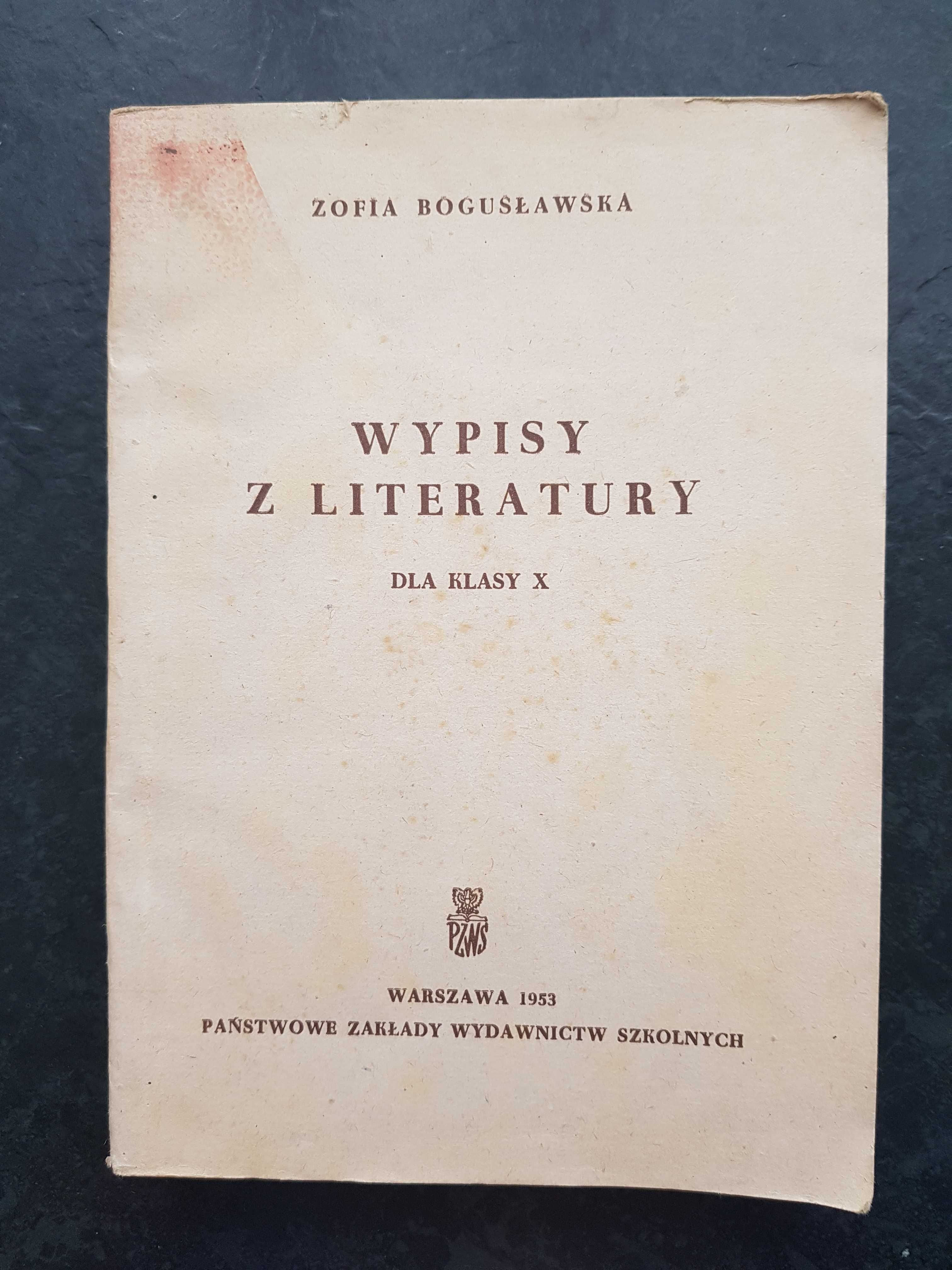 Wypisy z literatury Bogusławska