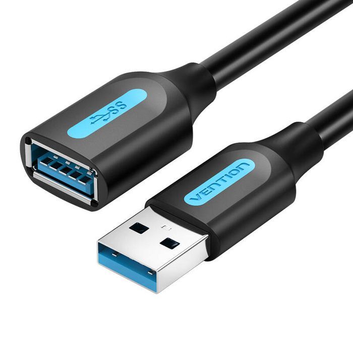 Kabel Przedłużający Usb 3.0 Męski Do Żeński Vention Cbhbf 1M (Czarny)