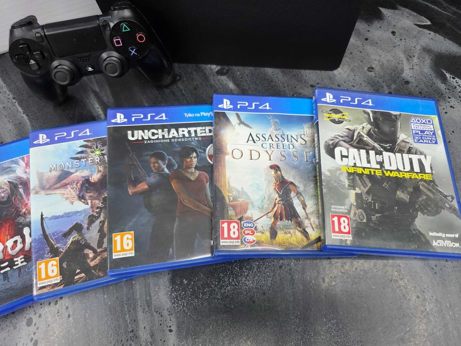 Konsola PS4 Playstation 4 SLIM 1TB + 6 dobrych gier Gwar 6 mc SKLEP