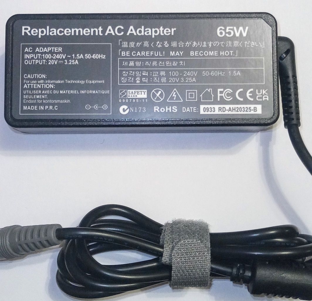 20V 3.25A 65W 7.9*5.5мм Блок питания зарядное LENOVO AC Adapter. Новый