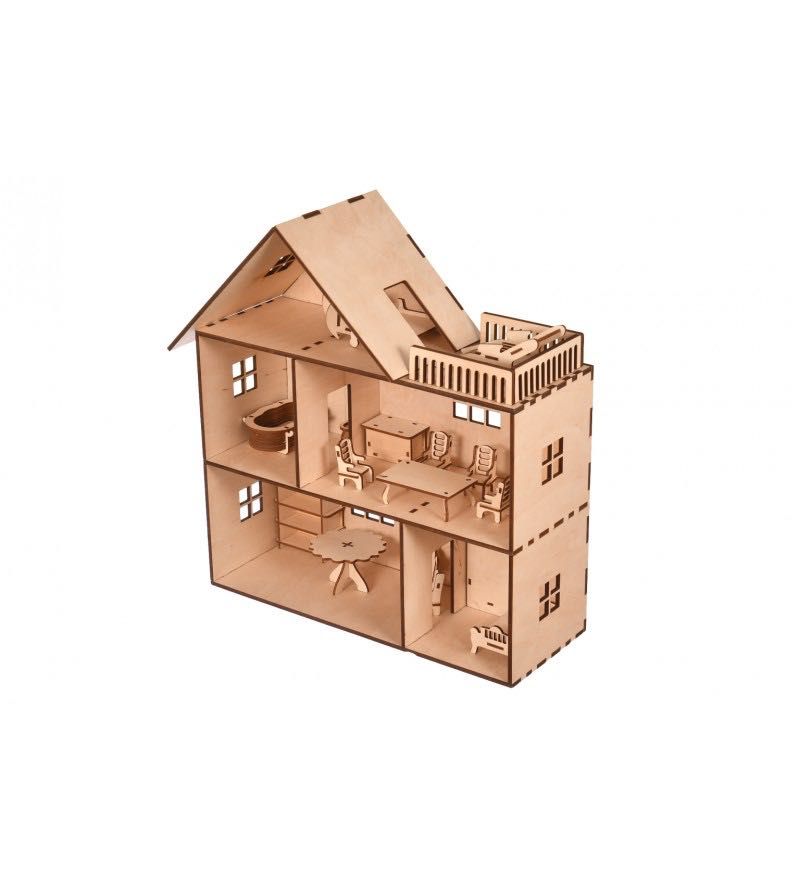 Domek dla lalek zestaw mebli dziecięcych | drewniany domek decoupage