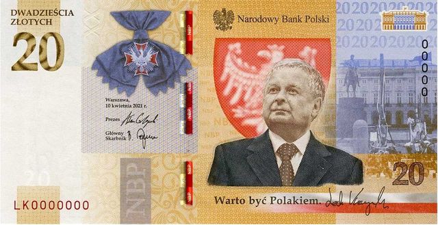 Banknot 20 zł Lech Kaczyński - Warto być Polakiem