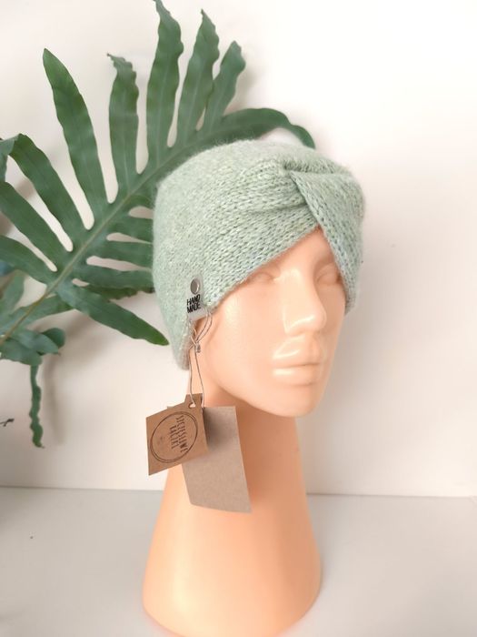 Opaska przeplatana, opaska turban - alpaka, wełna merino