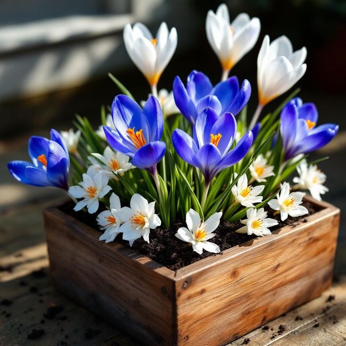 Cebulki KROKUSÓW 50 szt mix KROKUS krokusy biały niebieski Kwiaty