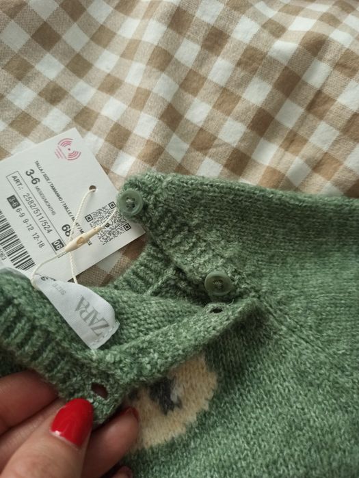 Sweterek niemowlęcy z wełną dla chłopca Zara r. 68