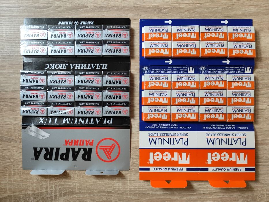 Двухсторонние лезвия для станка, для бритья Gillette, Derby, Astra...