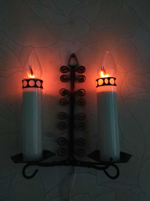 Электрические мерцающие свечи  бра светильник производства ссср