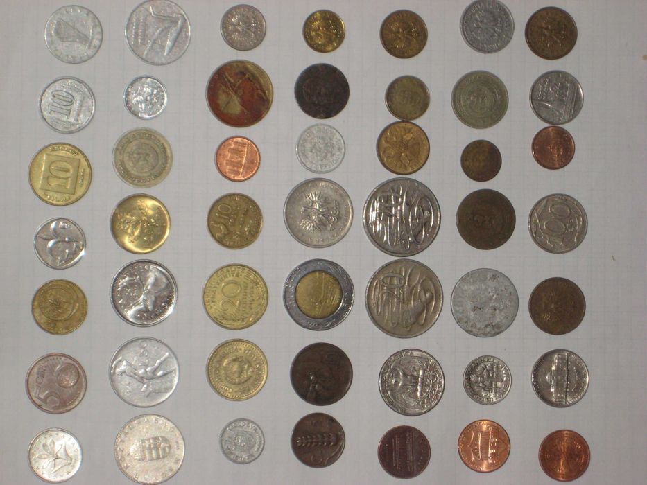 Монета набор 49шт Коллекция страны мира разных годов Экзотика