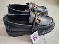 Mokasyny loafersy czarne 38