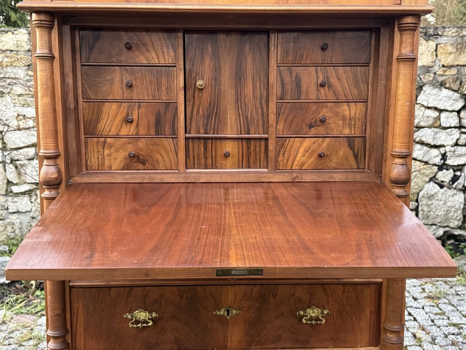 Sekretarzyk orzechowy sekretera eklektyczna szyfoniera orzechowa 1880r