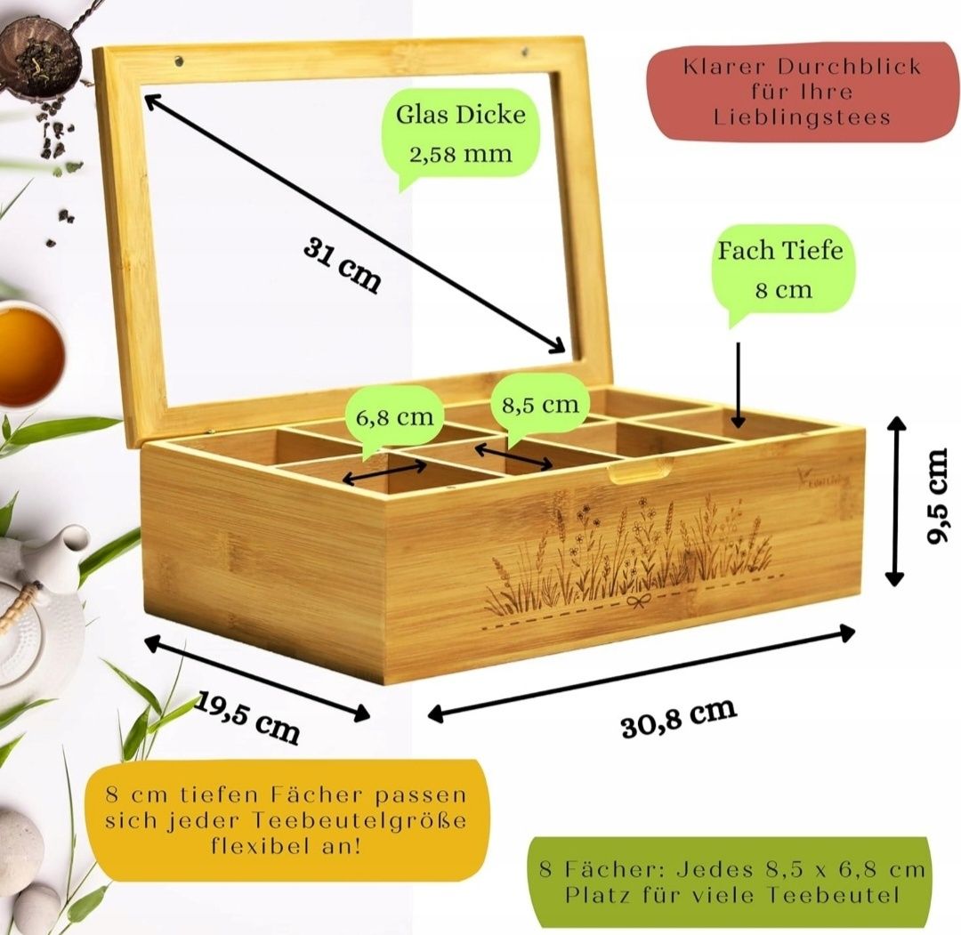 Edel Living Teebox - bambusowy pojemnik na herbatę