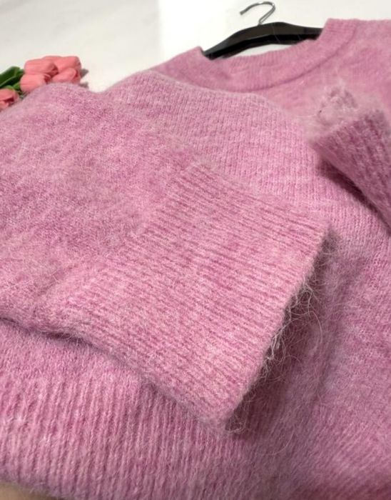 Жіночий теплий светр Zara з альпаки та вовни рожевий L