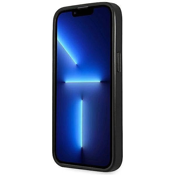 Etui Guess Saffiano Triangle Logo na iPhone 14 Pro - czarne