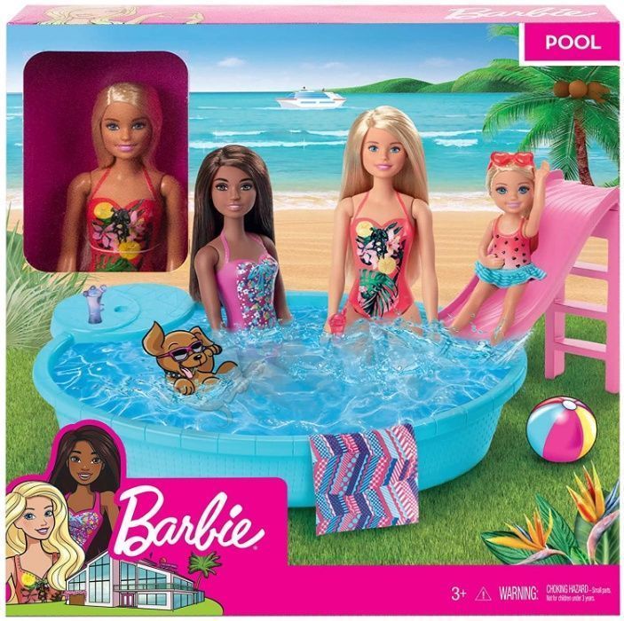 Оригинал Игровой набор Барби "Развлечения у бассейна" Barbie Mattel
