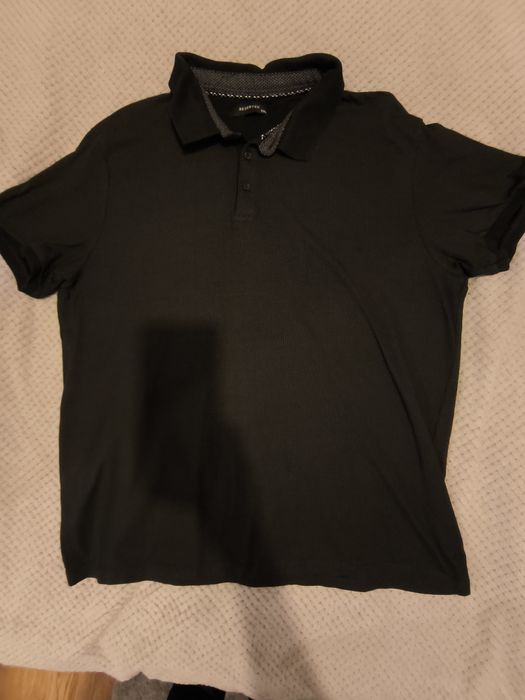 Koszulka Męska Polo Czarna Krótki Rękaw Reserved XXL