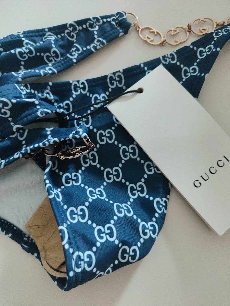 Gucci bikini kostium kąpielowy GG róż granat