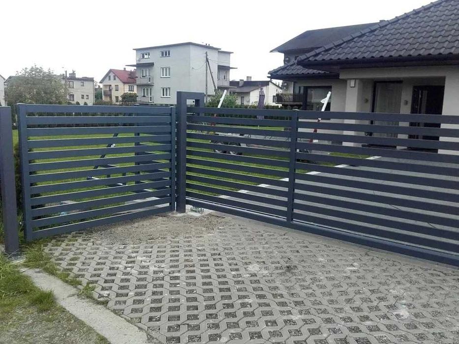Ogrodzenie panelowe, palisadowe, modułowe - brama przesuwna Wadowice