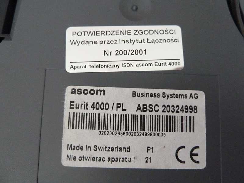 Telefon stacjonarny ISDN Swissvoice Ascom Eurit 4000