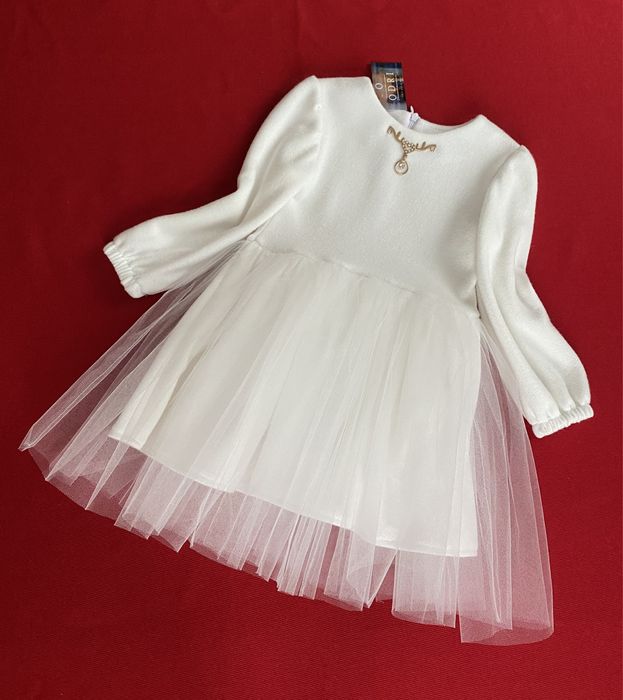Дитяче святкове біле плаття  Сніжинка для дівчинки розміри 104-134