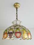 Piękna lampa wisząca żyrandol witrażowy owoce z żarówką stan BDB