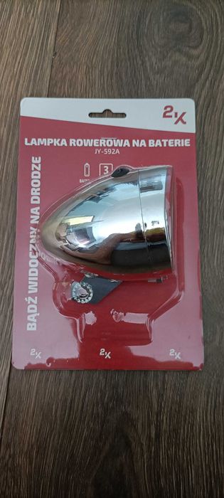 Lampa rowerowa przednia Retro 3 LED srebrna