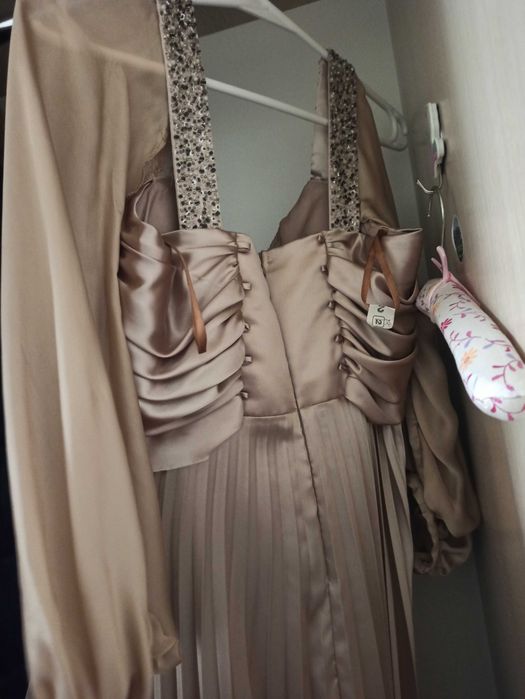 Платье плиссе выпускное свадебное 46-50р.