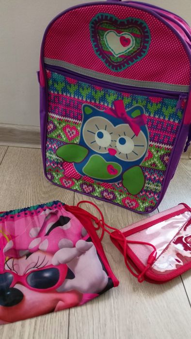 Plecak tornister szkolny, piórnik, worek gimnastyczny - zestaw