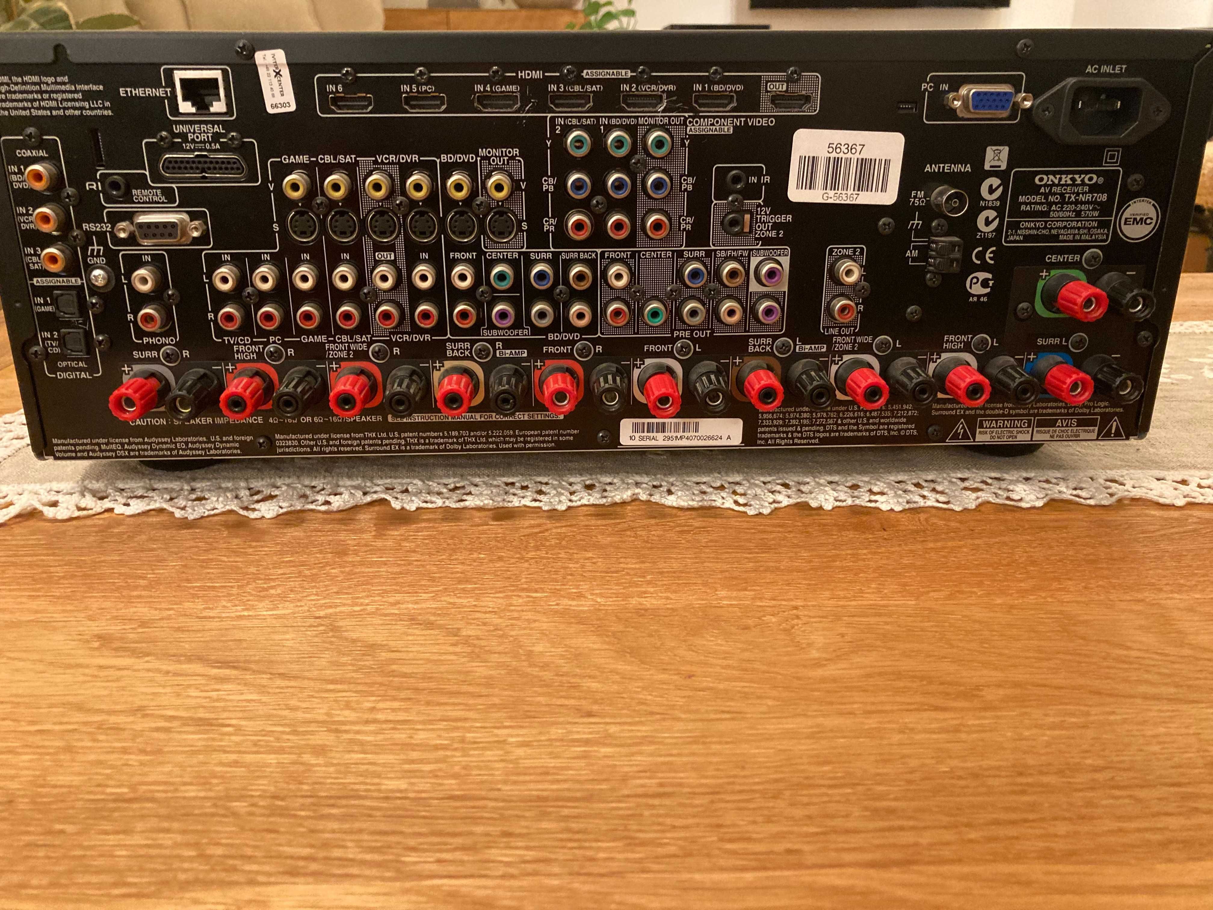 Amplituner 7.2 ONKYO TX-NR708 czarny