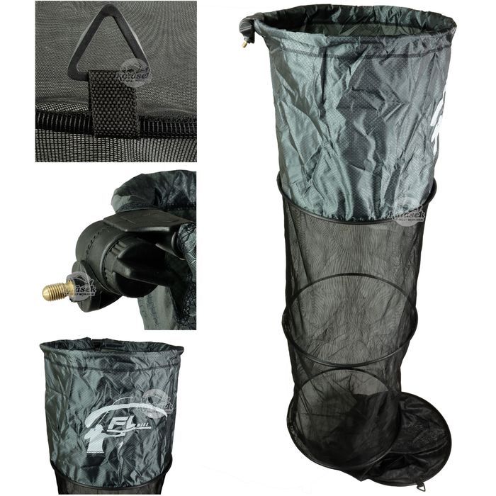 Siatka wędkarska okrągła sadzyk na ryby 200x45cm z uchwytem na sztycę