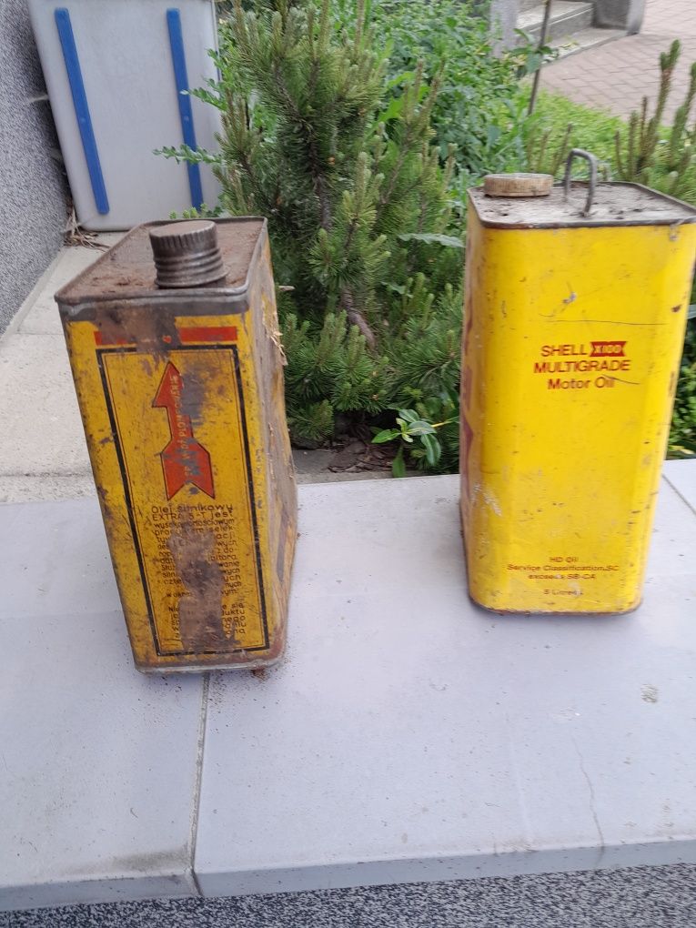 Stara puszka po olej shell X-100