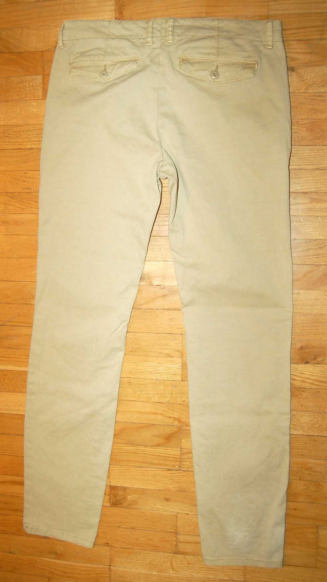 męskie spodnie bawełniane OVS rozmiar L pas 92 cm chinosy
