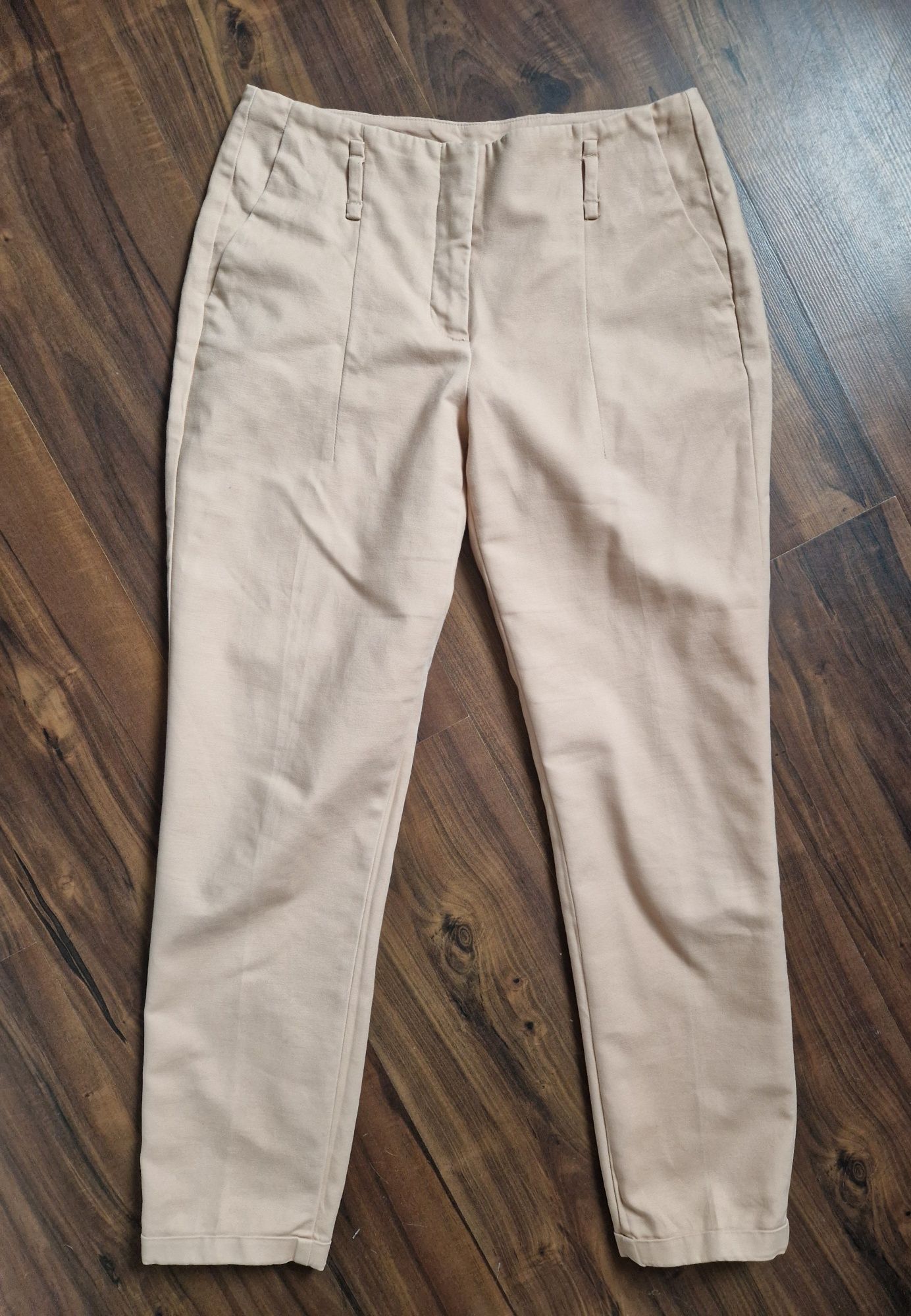Beżowe spodnie damskie Zara Basic, rozmiar 34, 36, eleganckie, casual